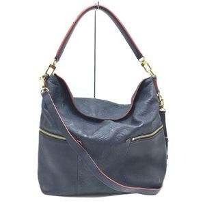 Louis Vuitton Marine Rouge Blue Monogram Implant Leather Shoulder Bag Handbag